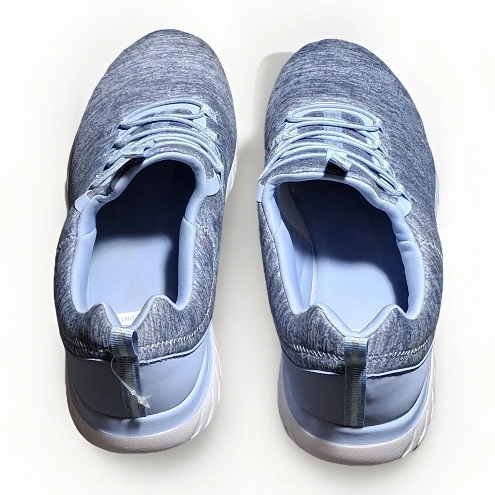 Athletic Works Womens Light Blue Space Dye Knit Slip On Bungee Sneakers 9W